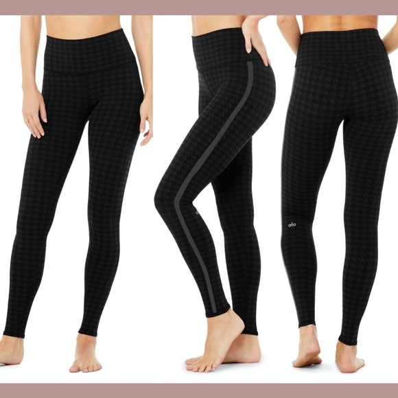 NEW $158 ALO [ XS‎ ] Jacquard Houndstooth High Waist Leggings - Picture 1 of 14